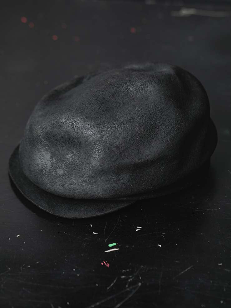 HORISAKI<br>ONE OF A KIND COLLECTION ラビットファーフェルトハードバーンハット OOAK25 NO.117/ BLACK HB