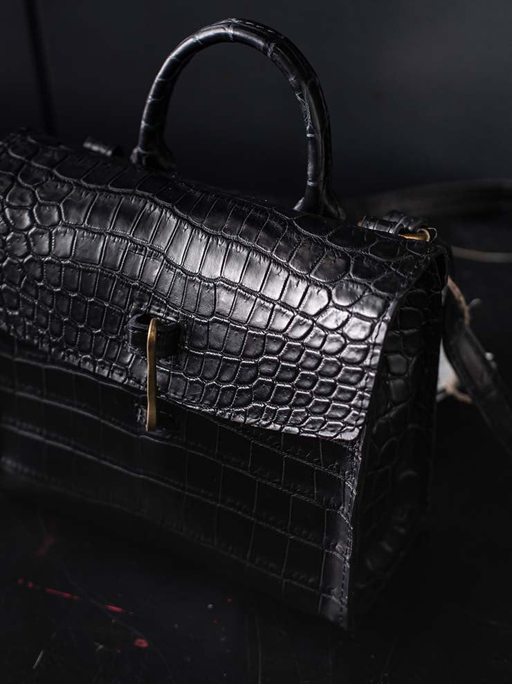 tagliovivo<br> Doctor mini bag CROCODILE / BLACK