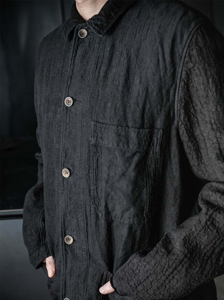 P.R. PATTERSON<br>HARLEQUIN LINEN WORK JACKET / BLACK