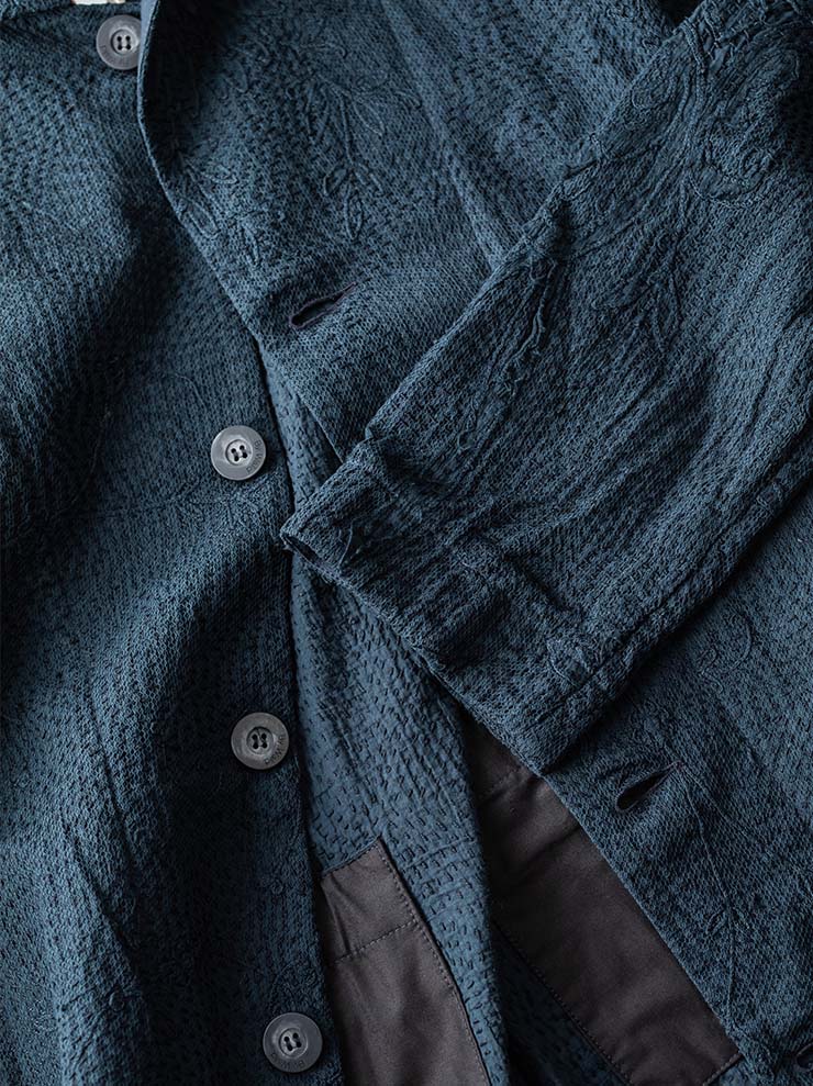 By Walid<br> MENS PACHO COAT / INDIGO / SIZE L