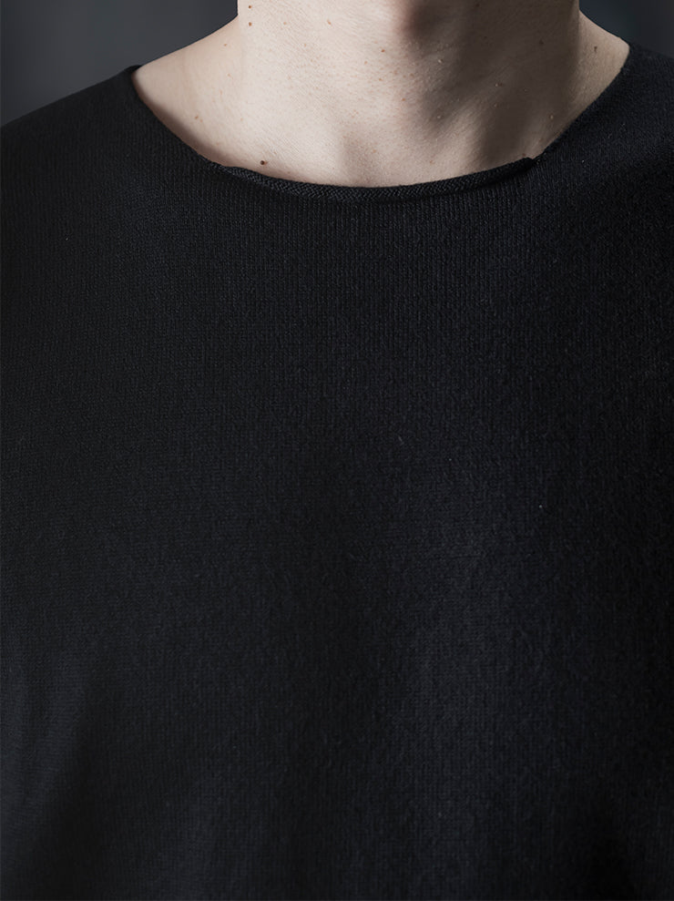 ISAAC SELLAM EXPERIENCE<br>MENS コットンニットTシャツ / NOIR