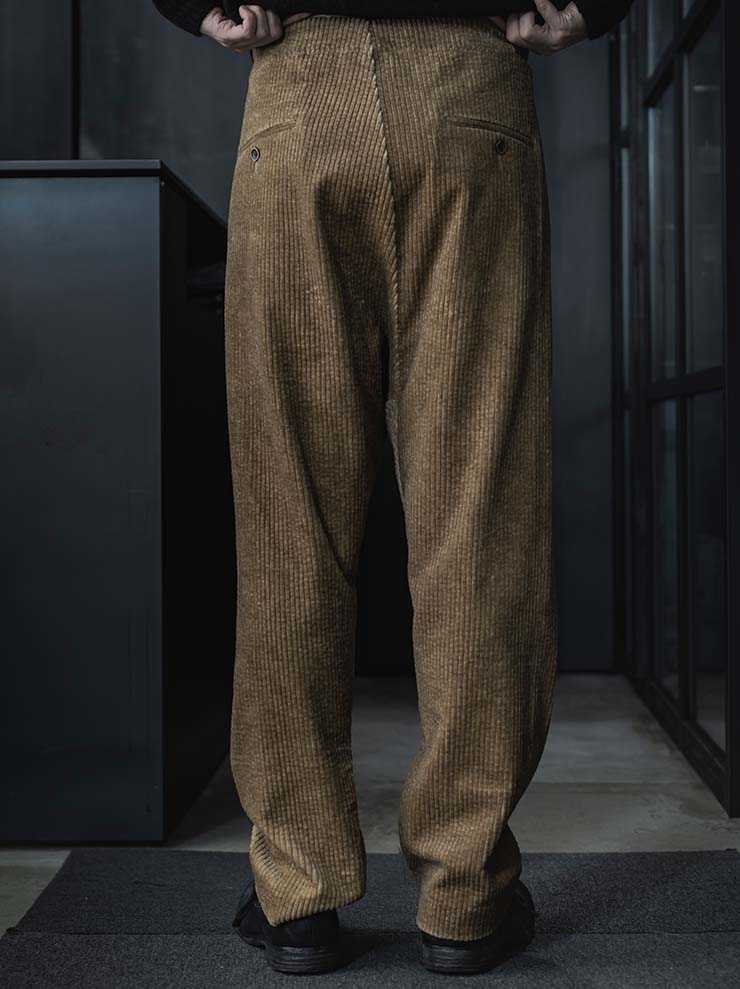 UMA WANG <br>MENS コーデュロイトラウザー / TAN