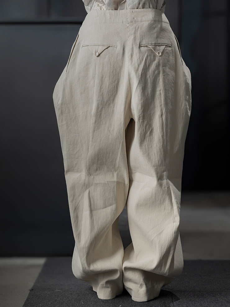 UMA WANG<br> WOMENS TACK TROUSER / OFF WHITE