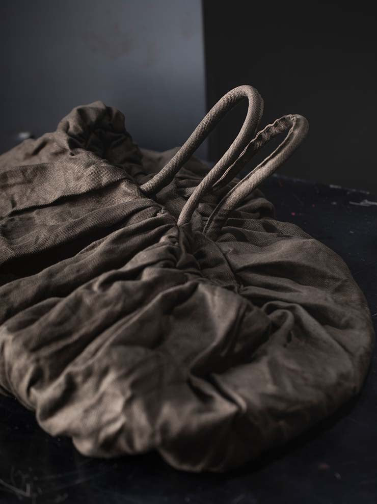 TUFORÉE<br> Linen bag / GAT LARGE / DARK BROWN