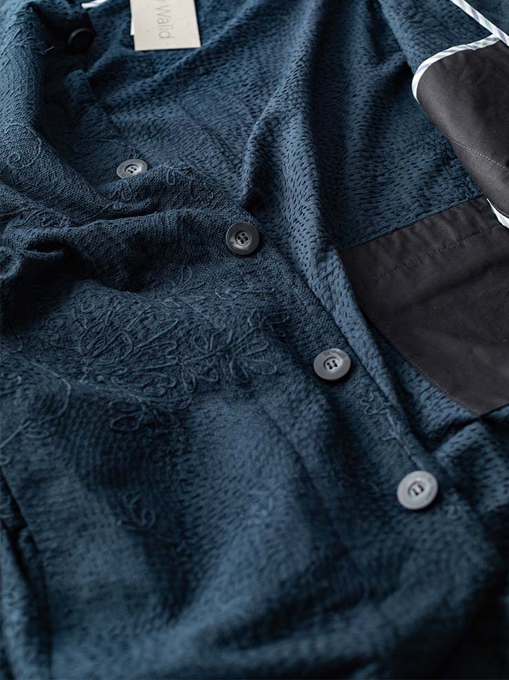 By Walid<br> MENS PACHO COAT / INDIGO / SIZE M