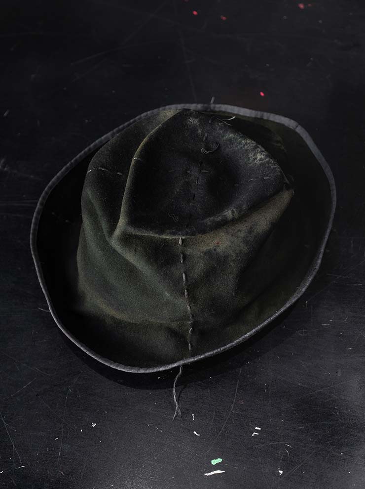 HORISAKI<br> ONE OF A KIND COLLECTION Rabbit Fur Felt Hat OOAK24 NO.120 / GREEN
