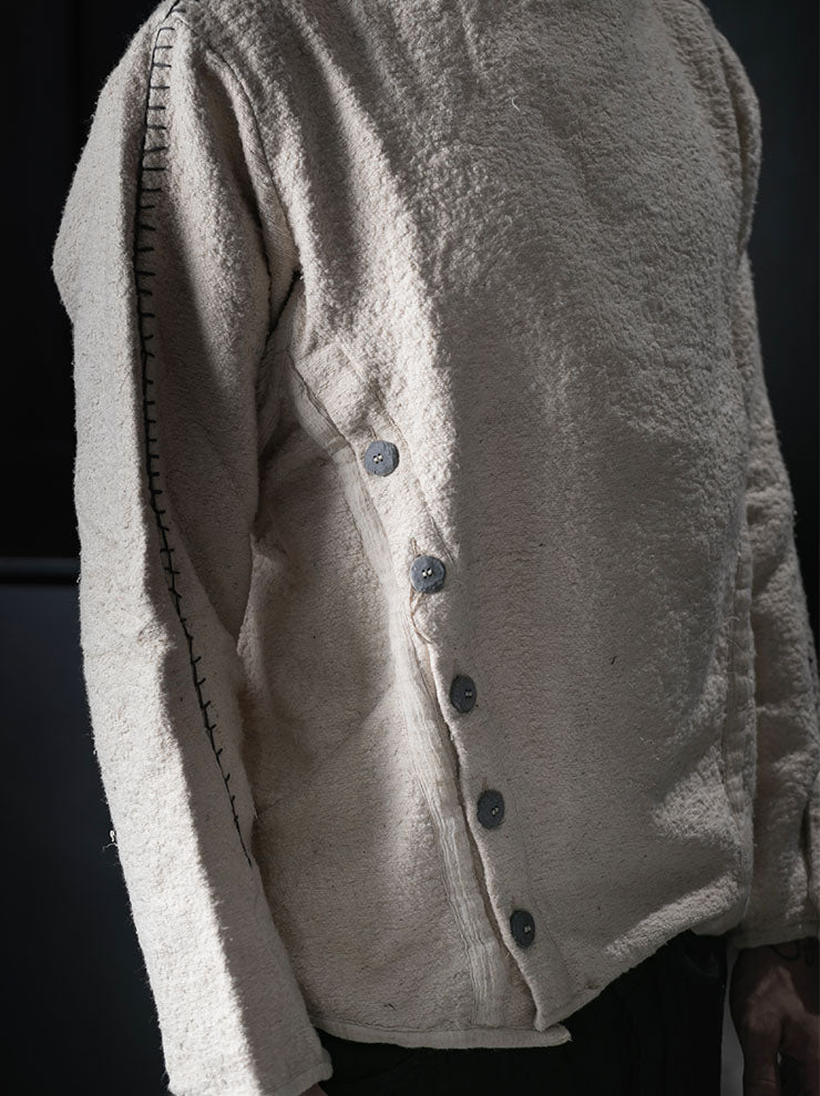 OUTBREAK LAB<br>MENS Beekeeper Sweater in Cotton Bouclé / UNDYED