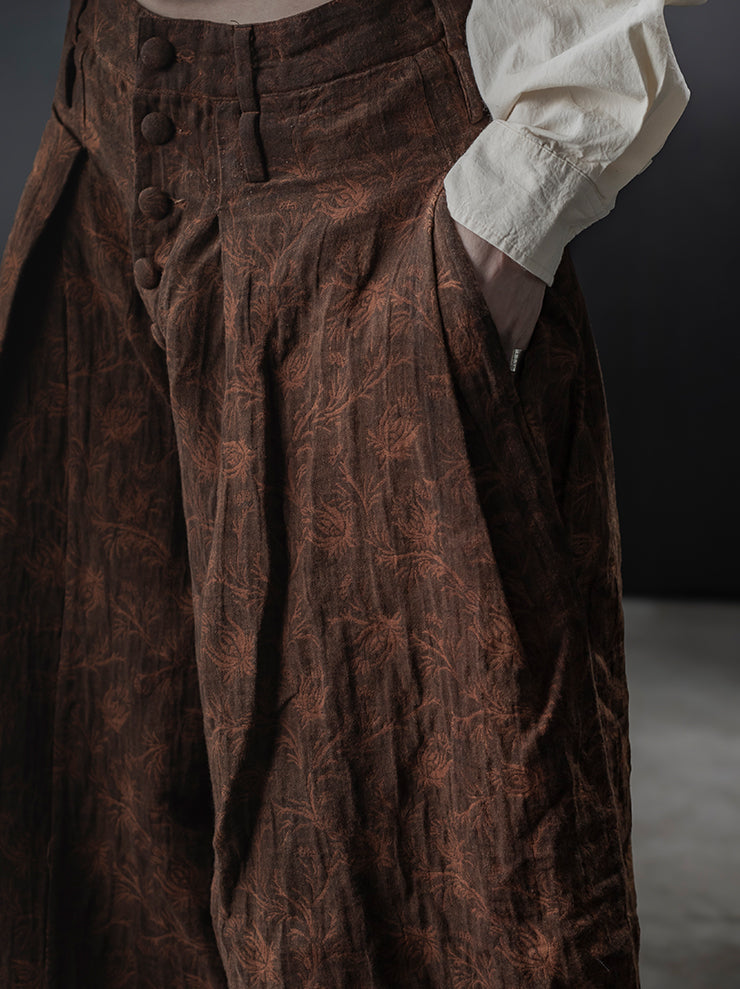 KINYAN LAM<br> WOMENS Natural Dye Jacquard Balloon Trousers / BROWN