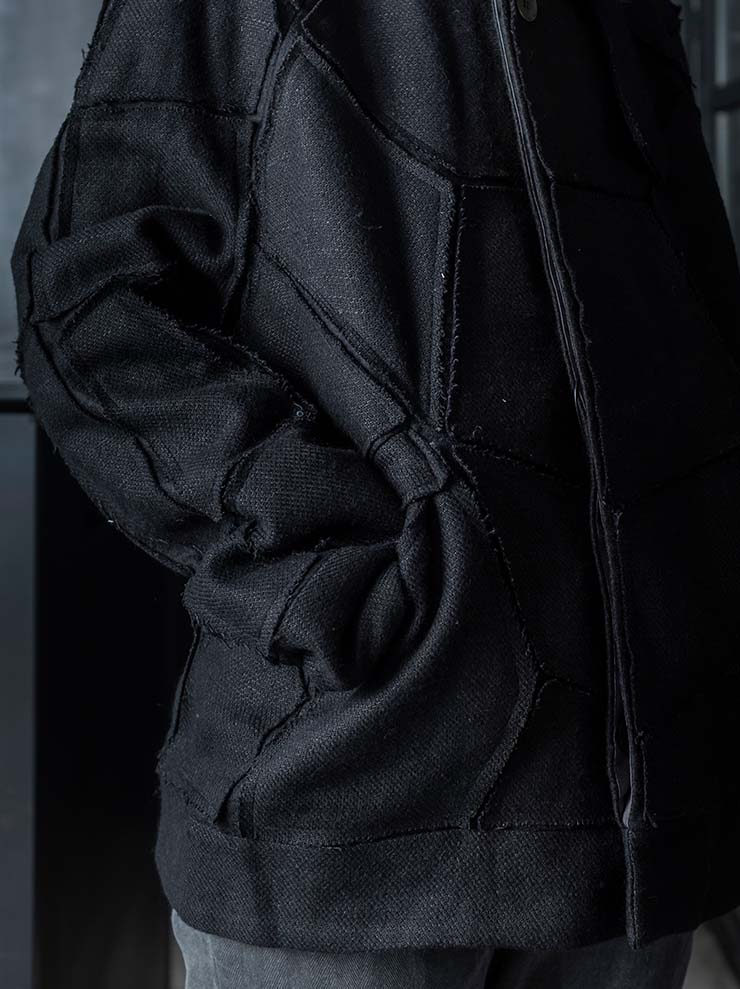 K'ANG<br>UNISEX SANPIETRINI PATCHED BOMBER JACKET / OFF BLACK