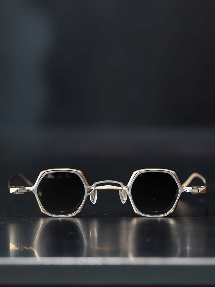 RIGARDS<br> TITANIUM & ALUMINUM frame sunglasses / GOLD FRAME x SILVER CLIP / RG1921TI