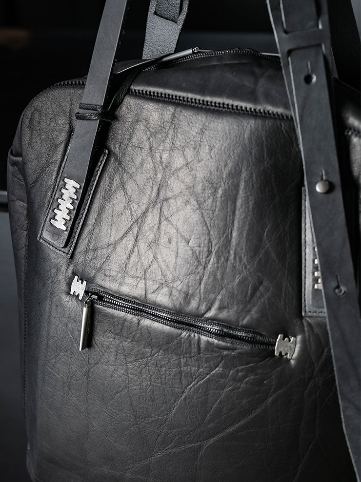 ISAAC SELLAM EXPERIENCE<br> Bonded Leather Tote Bag / NOIR - 24th of August Exclusive