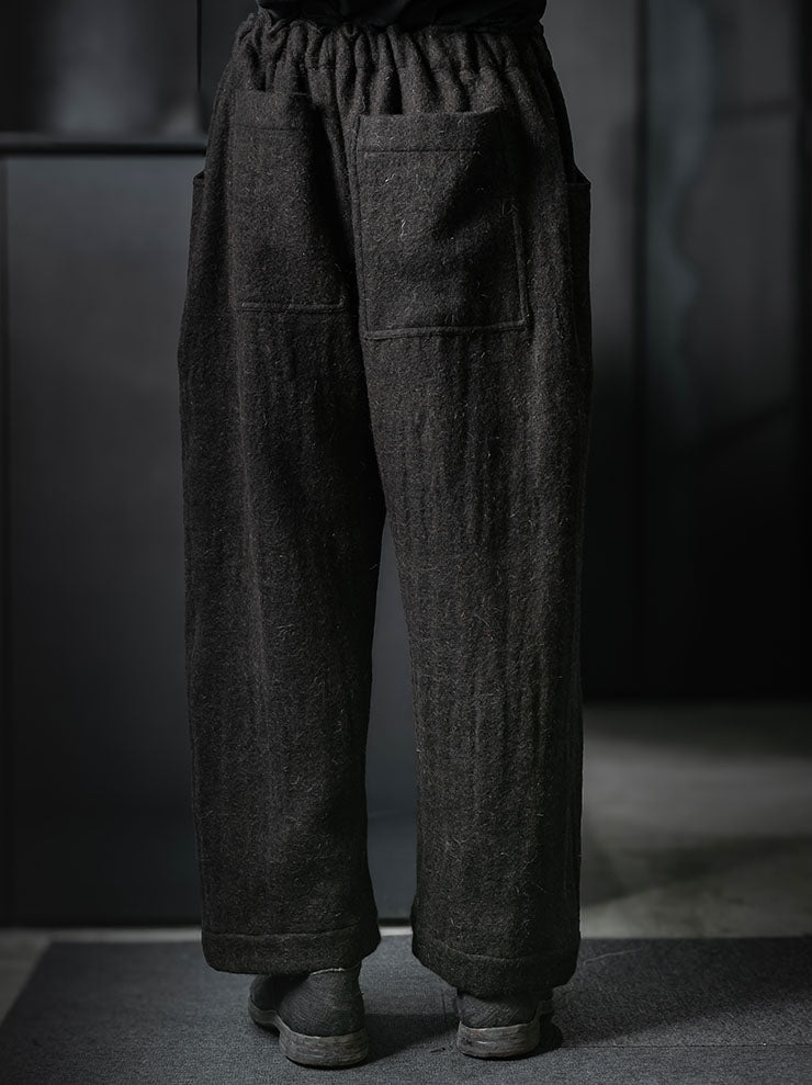 GATHERING<br>UNISEX FARMER PANT / BLACK BROWN