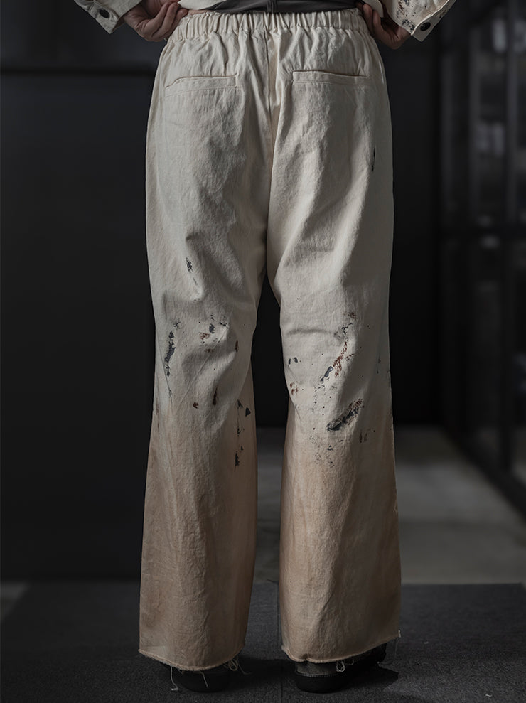 individual sentiments<br />UNISEX ペイントトラウザー / ECRU