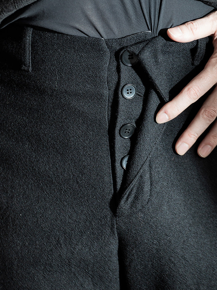 K'ANG<br> UNISEX BELTED HIP WIDE-FIT TROUSERS / BLACK