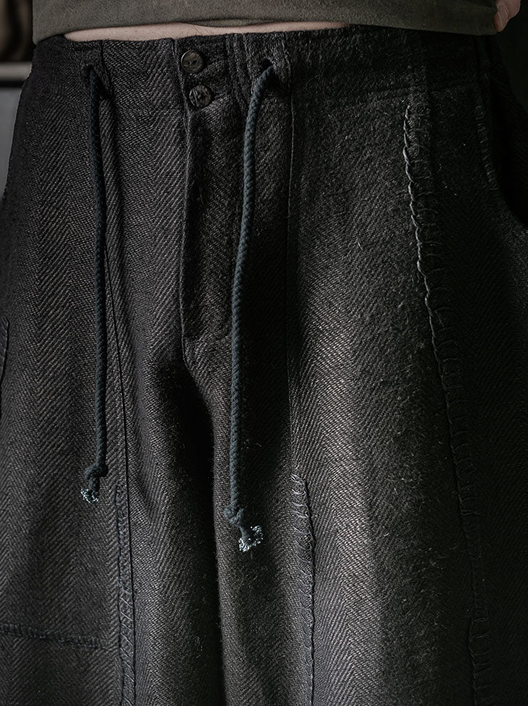 GATHERING<br>UNISEX FISHERMAN PANT / INDIGO BLACK