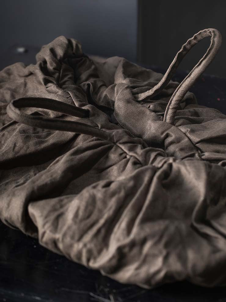 TUFORÉE<br> Linen bag / GAT LARGE / DARK BROWN
