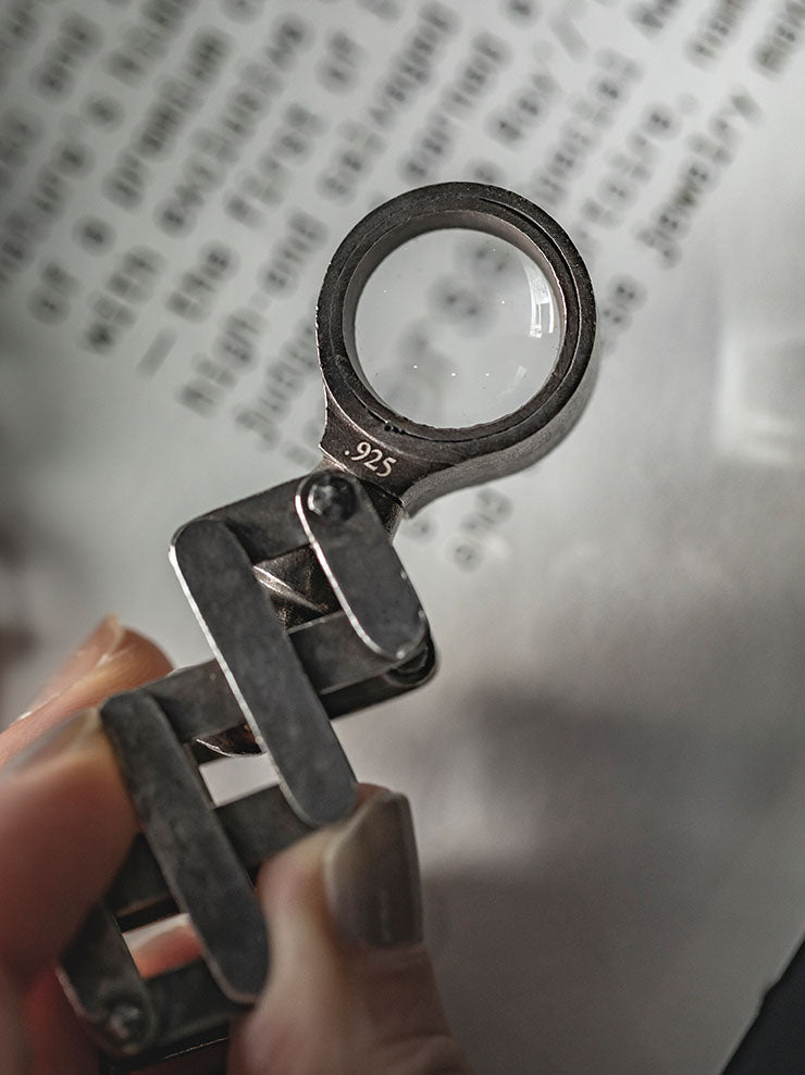 RIGARDS<br/>STERLING SILVER EXTENDABLE MAGNIFYING LOUPE NECKLACE / AT009AG