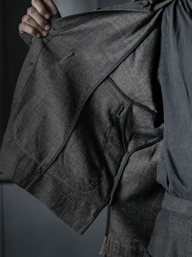GATHERING<br>UNISEX FARMER JACKET / BLACK AND GREY