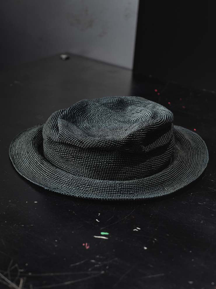 HORISAKI<br> ONE OF A KIND COLLECTION Tequilla Straw Hat OOAK24 NO.226 / PV PETROL