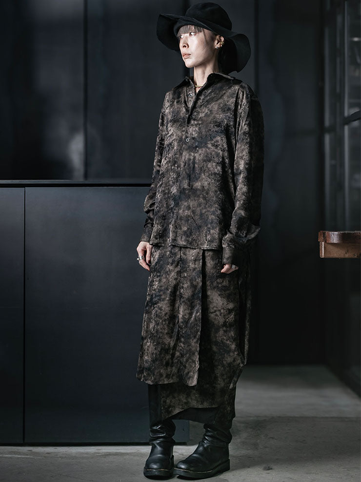 CHIAHUNG SU<br>WOMENS HAND DYED WATERED GAUZE SHIRT / WATERED GAUZE