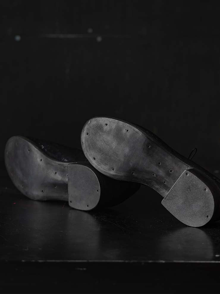 EMATYTE<br> MENS Horse Leather Washed Culatta Shoes / BLACK