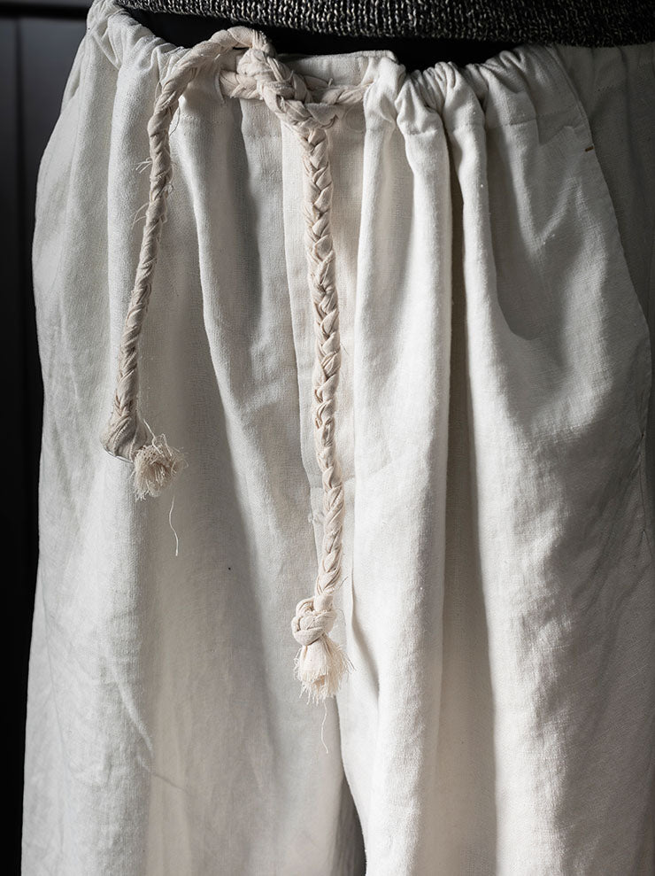 MONAD<br> Lewis Relaxed wide leg Drawcord Pant / Natural/Undyed