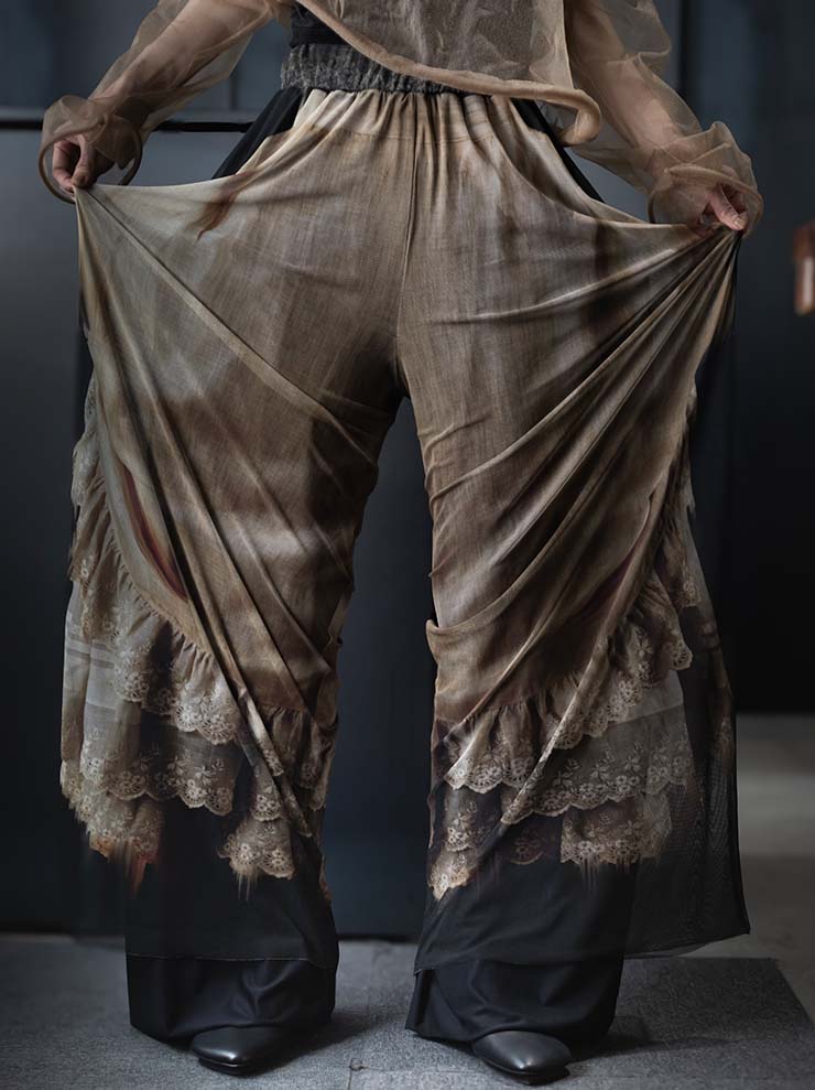 IA LONDON<br> WOMENS VICTORIA WIDE LEG MESH TROUSERS / PETTICOAT