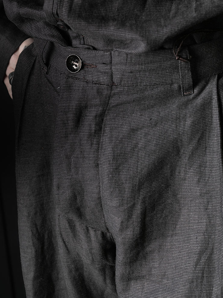 toward(s)<br>TOBI PANT IN LINEN WITH STERLING SILVER BUTTON / Brown & Black