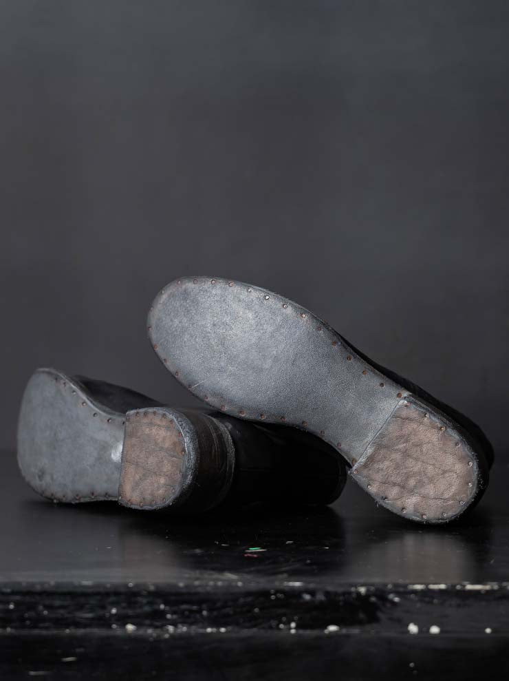EMATYTE<br>MENS Horse Leather Culatta Object Dyed Boots / BLACK