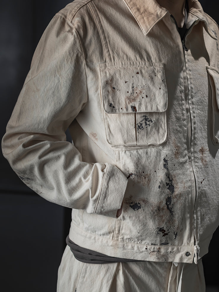 individual sentiments<br />UNISEX ペイントジャケット / ECRU