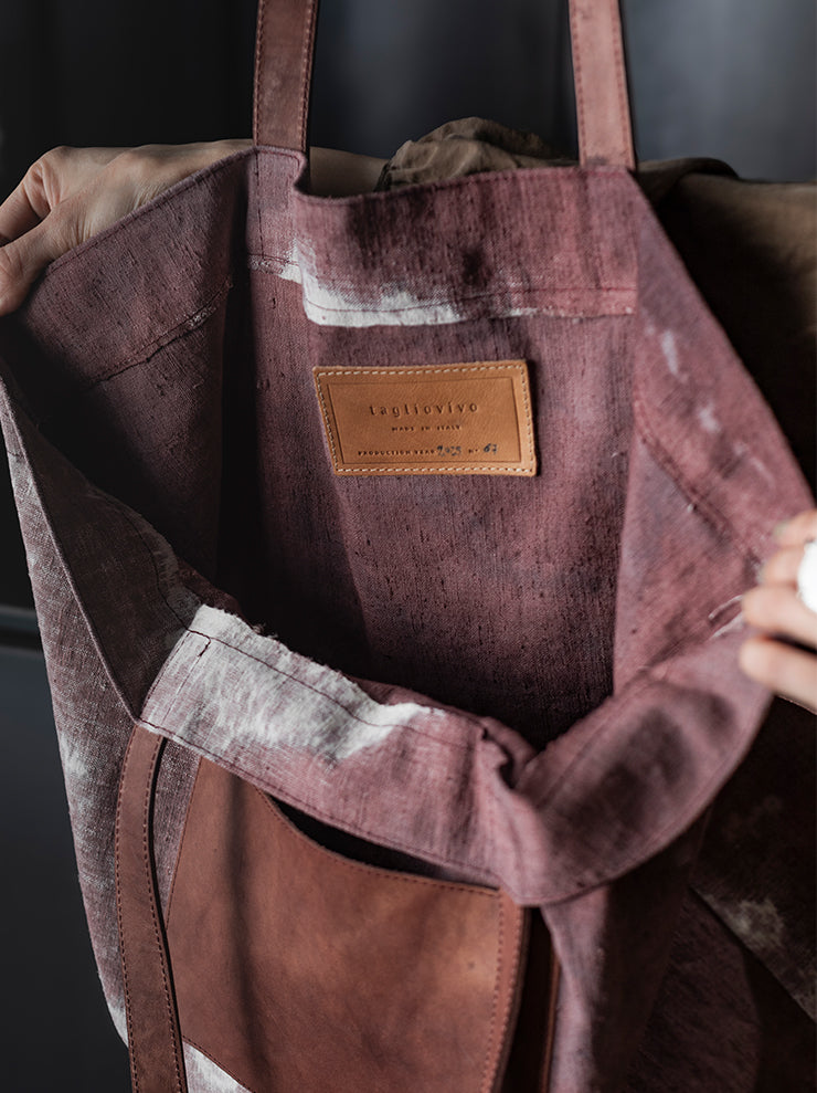 Tagliovivo<br> Hemp shopper bag H.D. HEMP + H.D. HORSE / BAUXITE