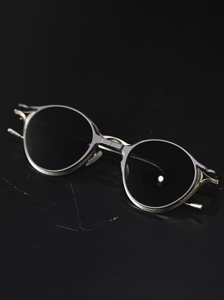 RIGARDS<br>STAINLESS STEEL & ALUMINUM FRAME SUNGLASSES / GOLD FRAME x GRAY CLIP / RG1038ST