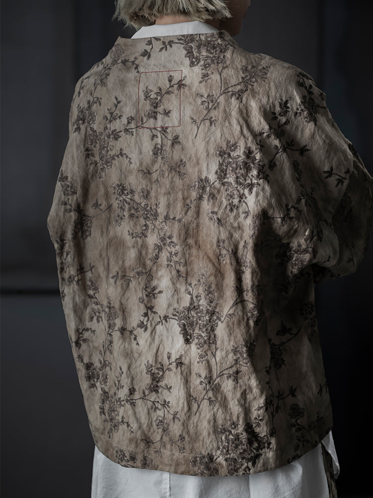 UMA WANG <br>WOMENS フラワープリントジャケット / DIRTY WHITE × GREY