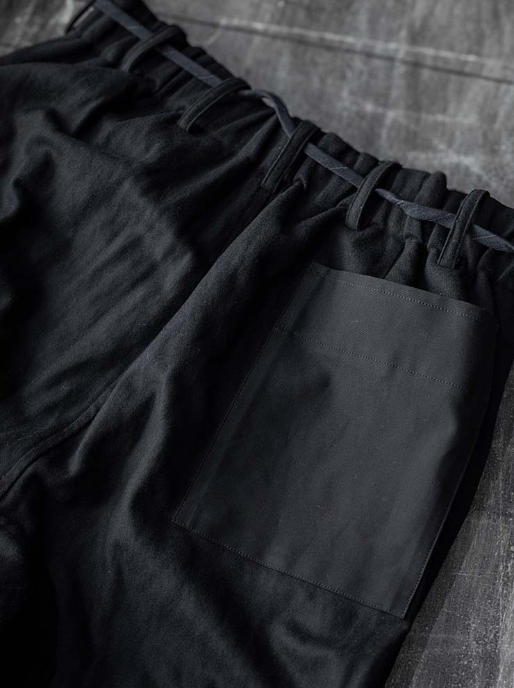 ATELIER SUPPAN <br>MENS LARGE BLACK FRONT CROSSED TROUSERS