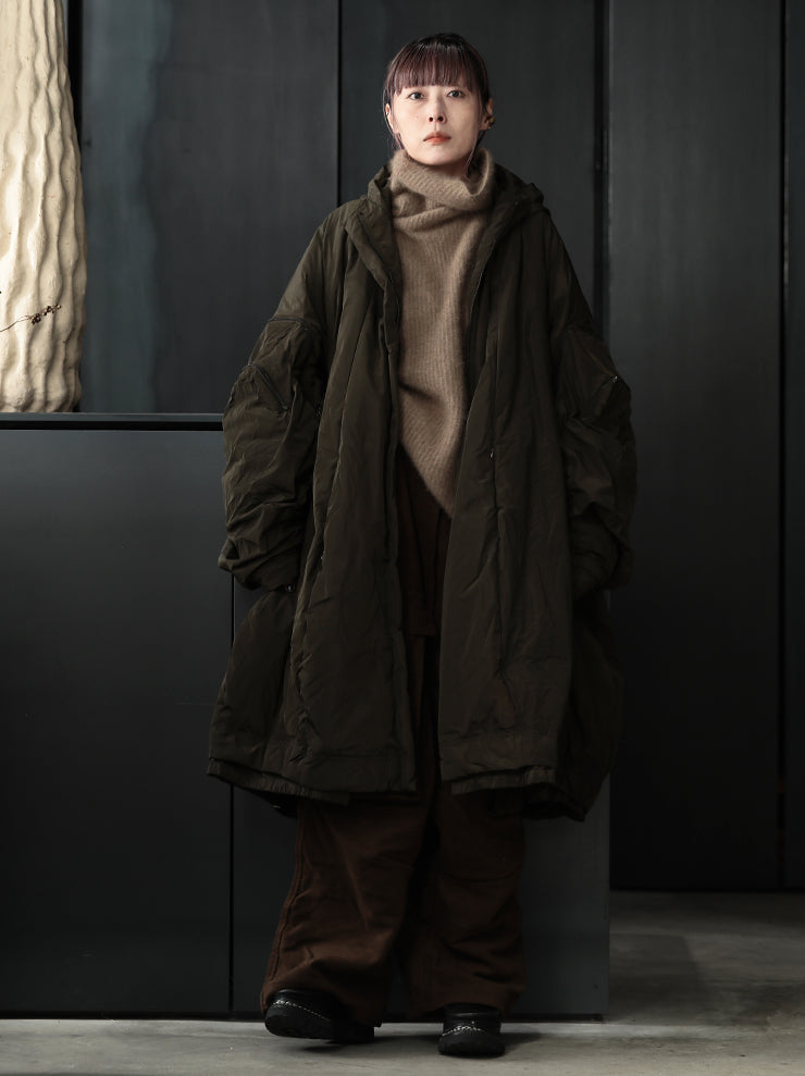 RUNDHOLZ DIP<br>WOMENS ルーズシルエットダウンコート / KHAKI