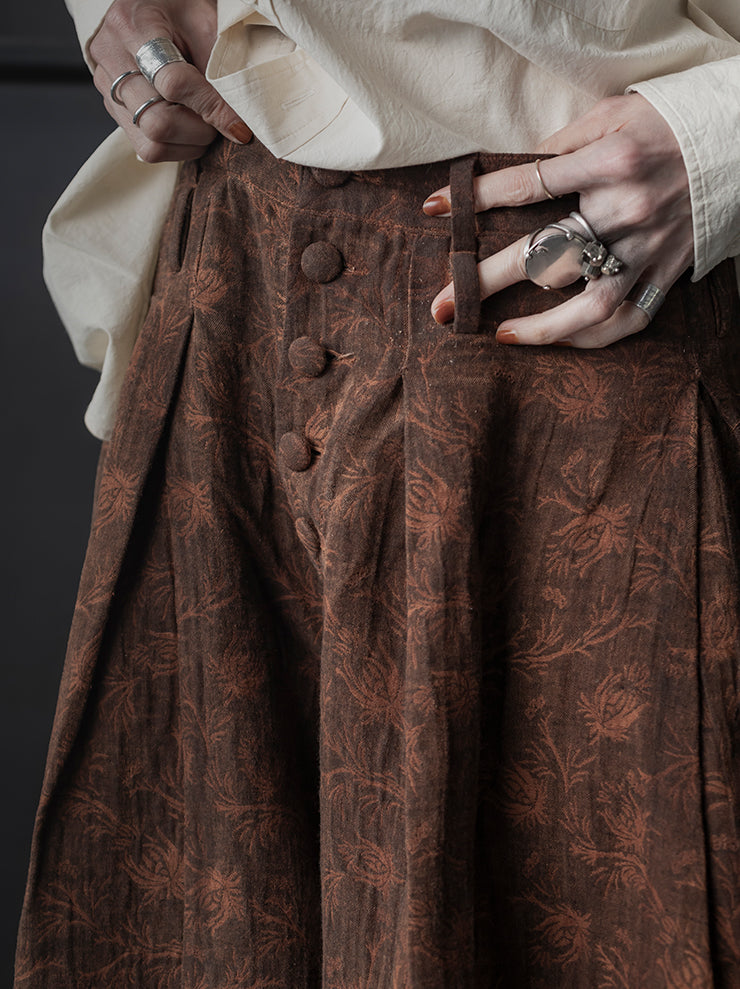 KINYAN LAM<br> WOMENS Natural Dye Jacquard Balloon Trousers / BROWN