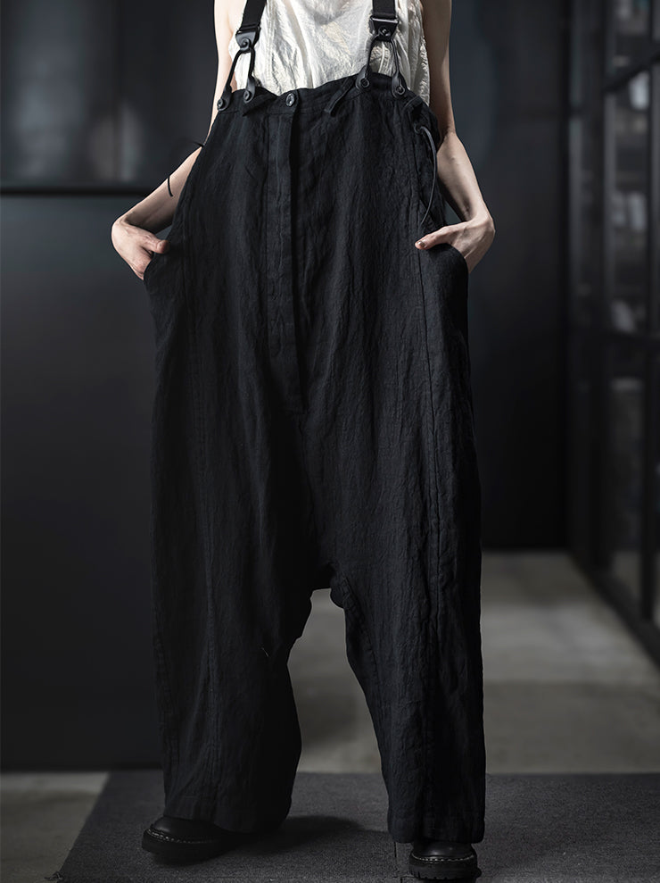 RUNDHOLZ<br> WOMENS Linen Overalls / black
