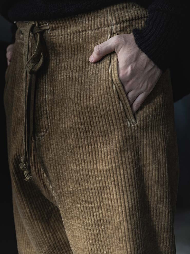 UMA WANG <br>MENS コーデュロイトラウザー / TAN
