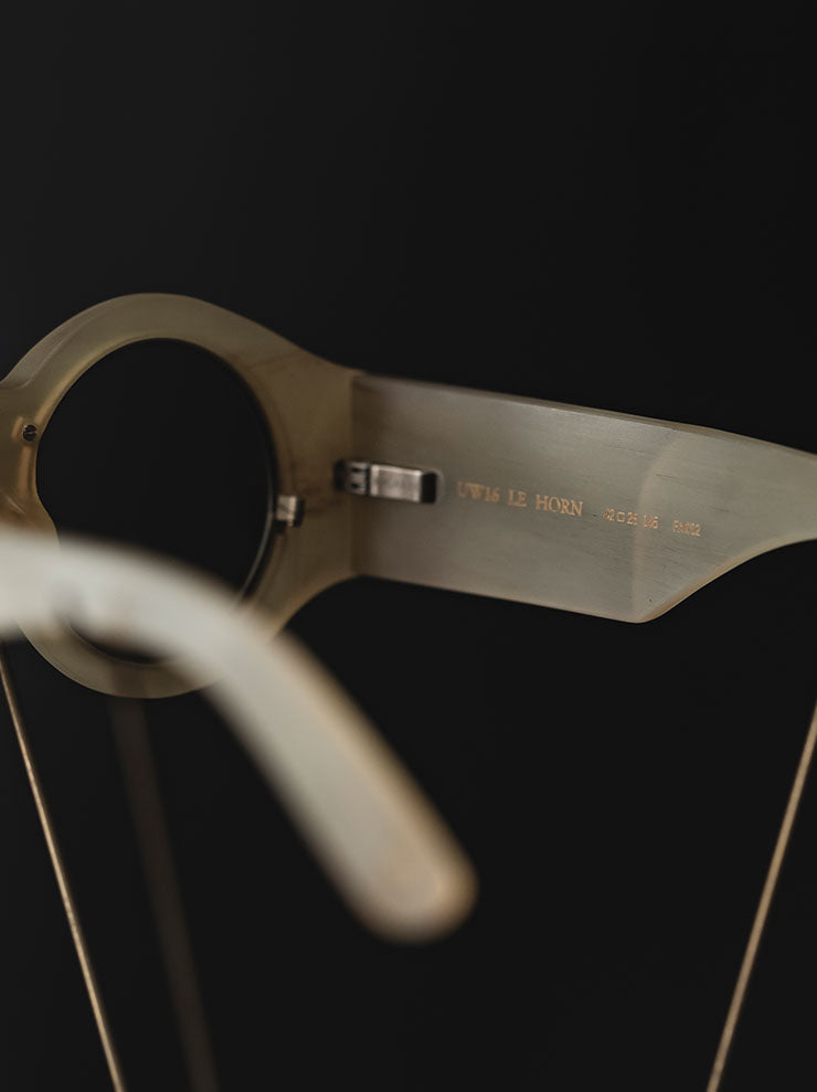 RIGARDS × UMA WANG<br> GENUINE HORN & TITANIUM FRAME SUNGLASSES / AMBER