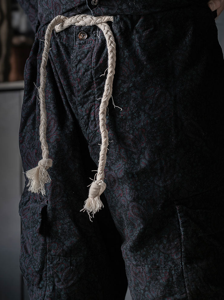 MONAD<br> Simmons Cargo Drawcord Pant / Black Overdye