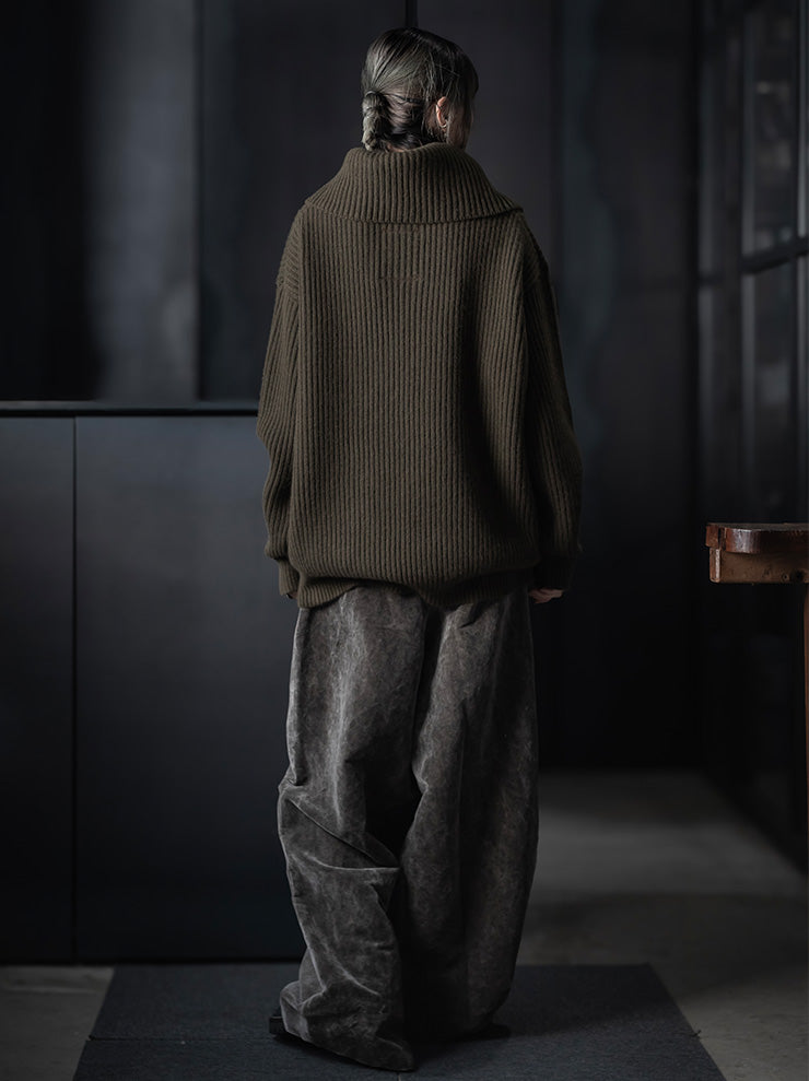 UMA WANG<br>UNISEX CASHMERE NECK / ARMY GREEN