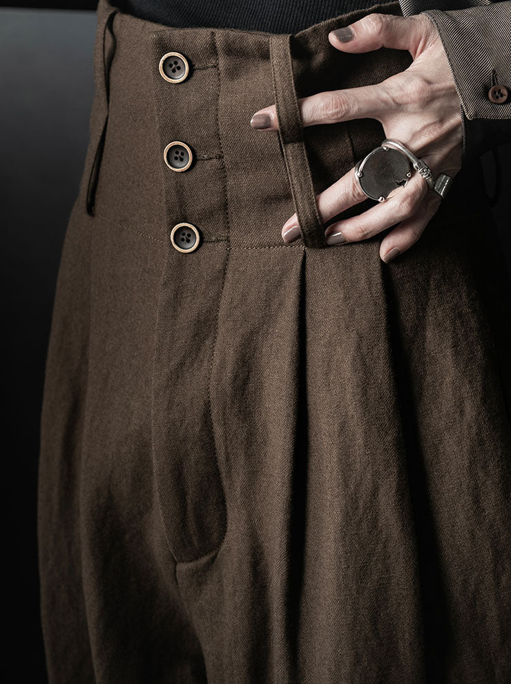 UMA WANG<br>WOMENS POLY PANTS / BROWN