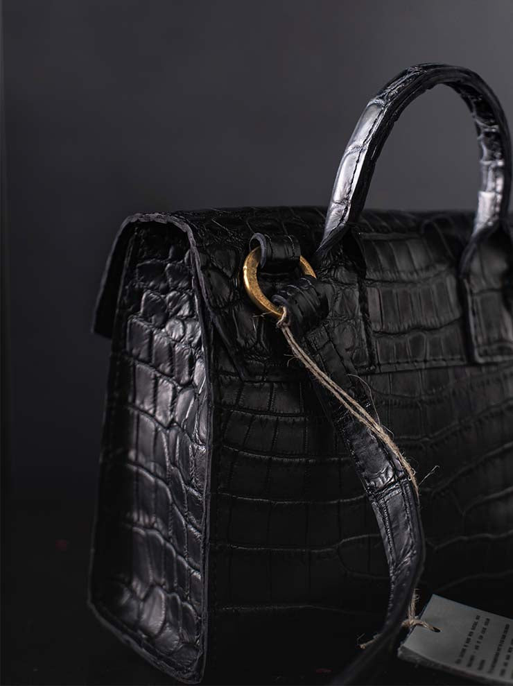 tagliovivo<br> Doctor mini bag CROCODILE / BLACK