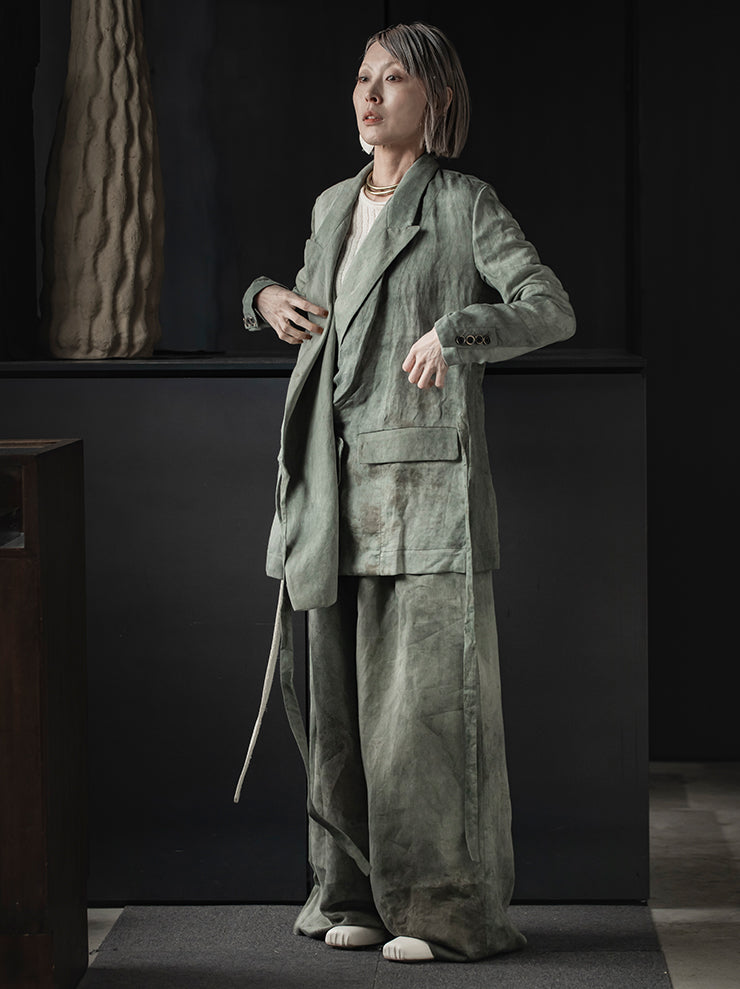 UMA WANG<br> WOMENS LINEN COTTON JACKET / VENICE BLUE