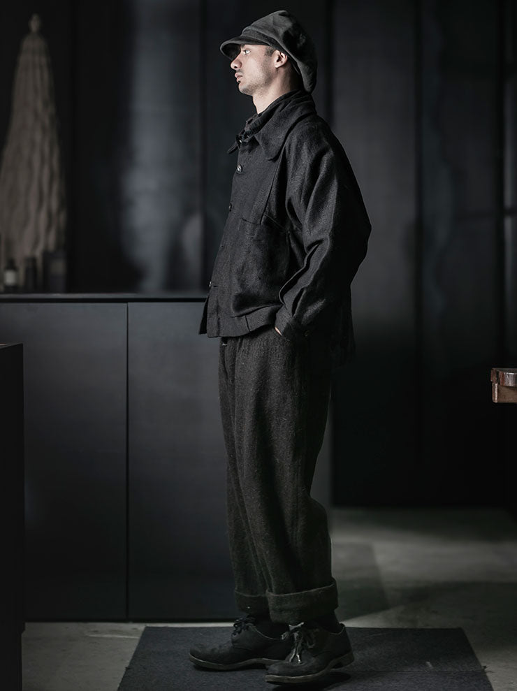 GATHERING<br>UNISEX FARMER JACKET / INDIGO BLACK