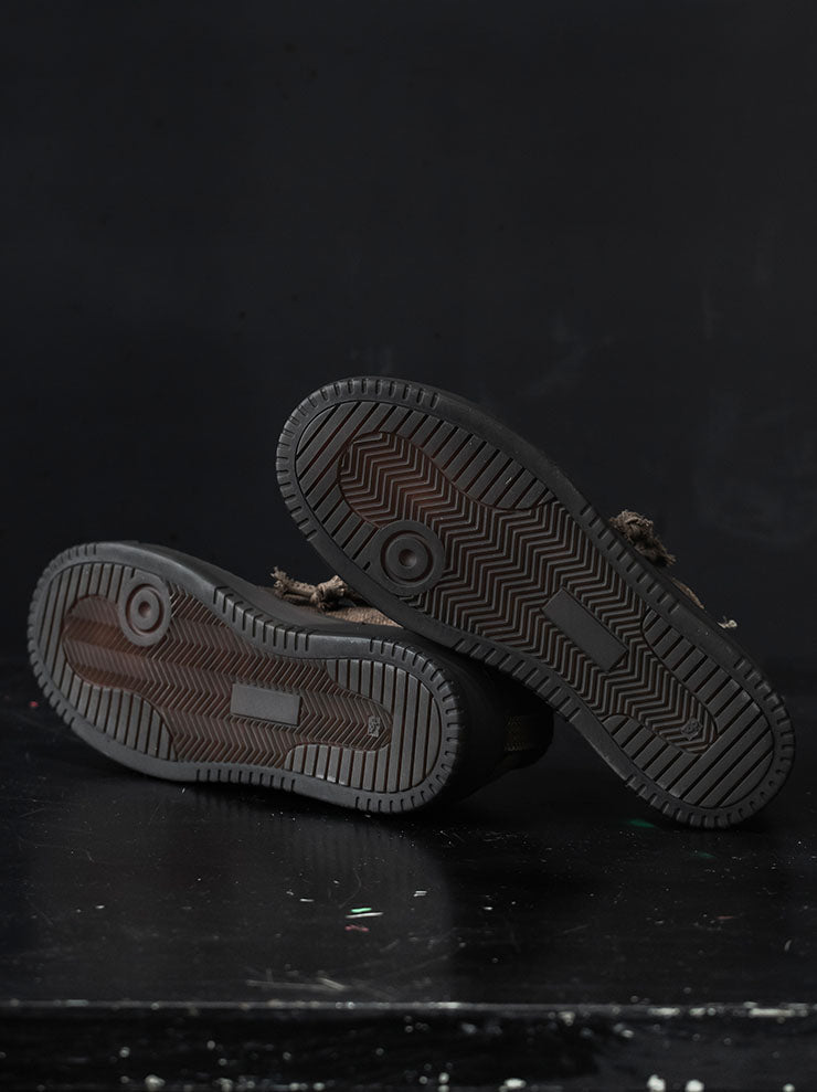 UMA WANG<br> WOMENS printed low-cut sneakers / ROSE × BLACK