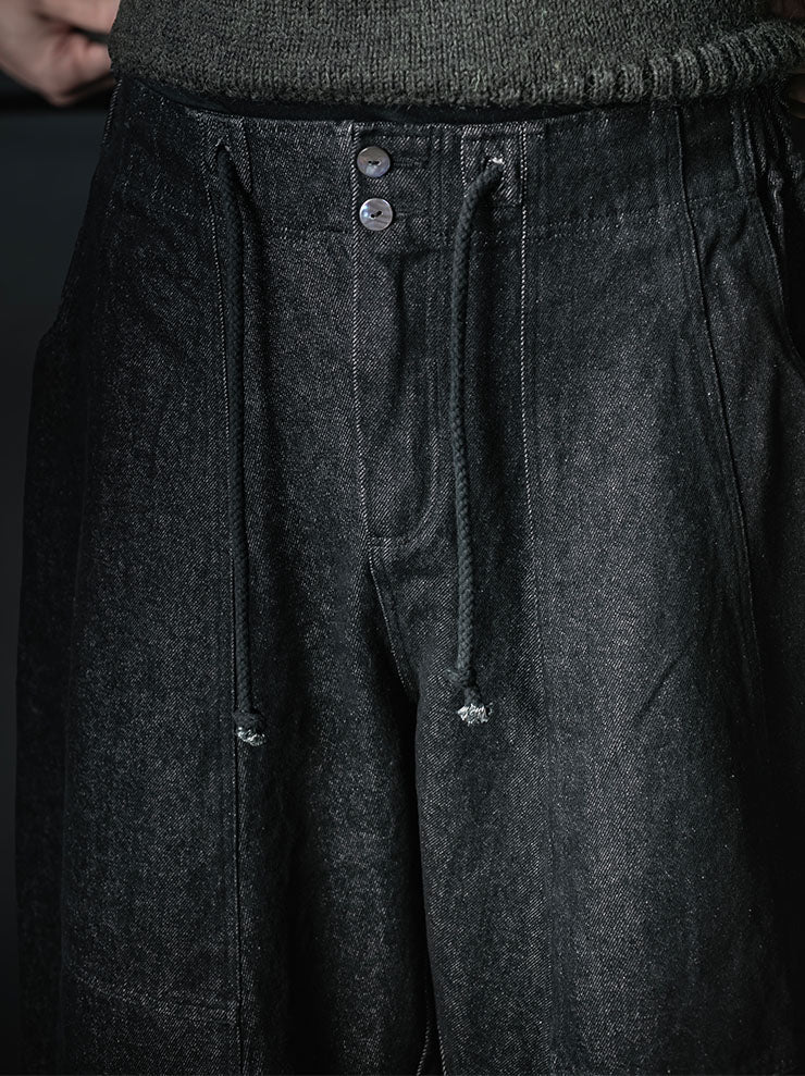 GATHERING<br>UNISEX FISHERMAN PANT / BLACK