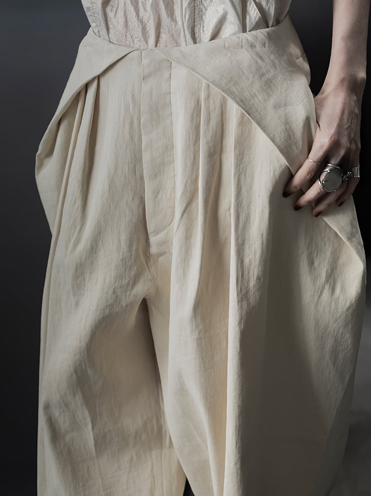 UMA WANG<br> WOMENS TACK TROUSER / OFF WHITE