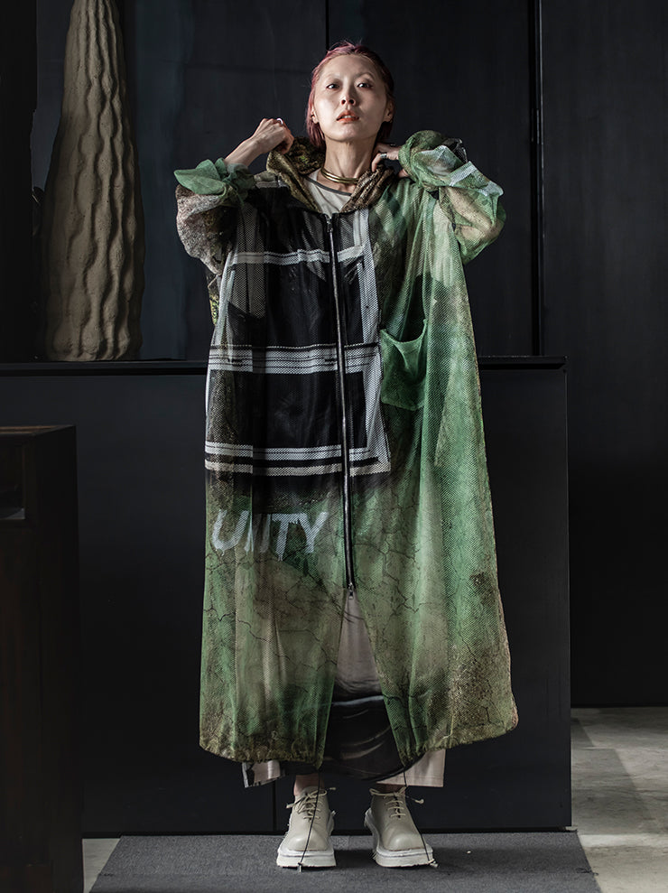 BARBARA BOLOGNA<br> WOMENS PRINTED MESH COAT