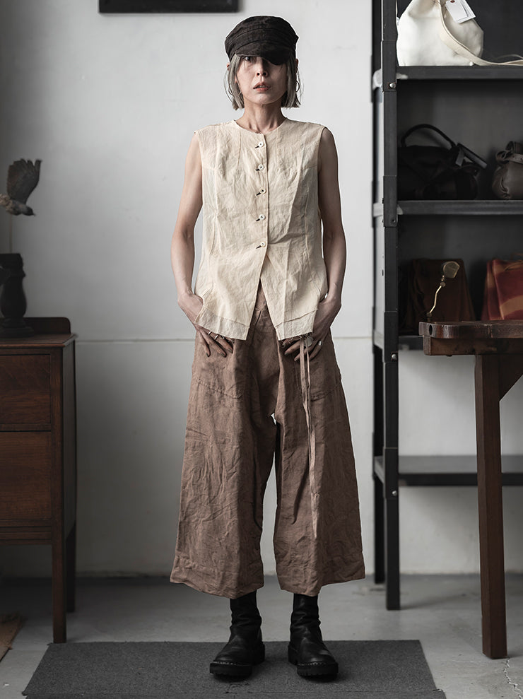 ATELIER SUPPAN<br> WOMENS Tea dye buttoned tops
